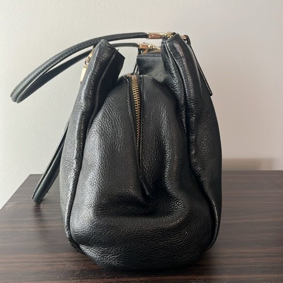 Coach Madison Cafe Carryall 27859 Black Pebbled Leather Gold Accents GUC - Picture 6 of 11